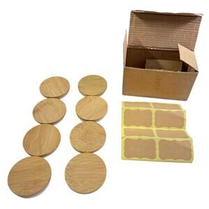 Bamboo Yogurt Jar Lids With Seal Fits Oui Glass Jars Set Of 8 With Labels